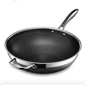 🌟NEW🌟 HexClad 12-Inch Hybrid Nonstick Wok - Black and Silver- never used w/o box